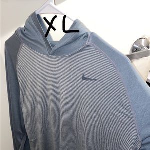 Grey Nike thin long sleeve with hoodie
